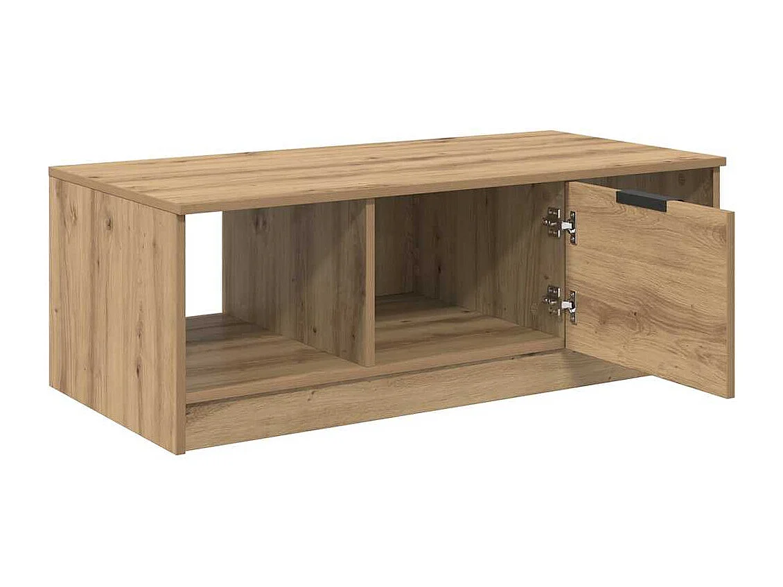 Table basse chêne artisanal 100 x 50 x 36 cm Bois d'ingénierie