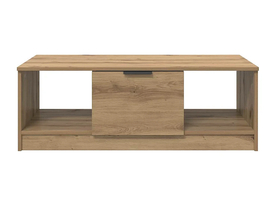 Table basse chêne artisanal 100 x 50 x 36 cm Bois d'ingénierie