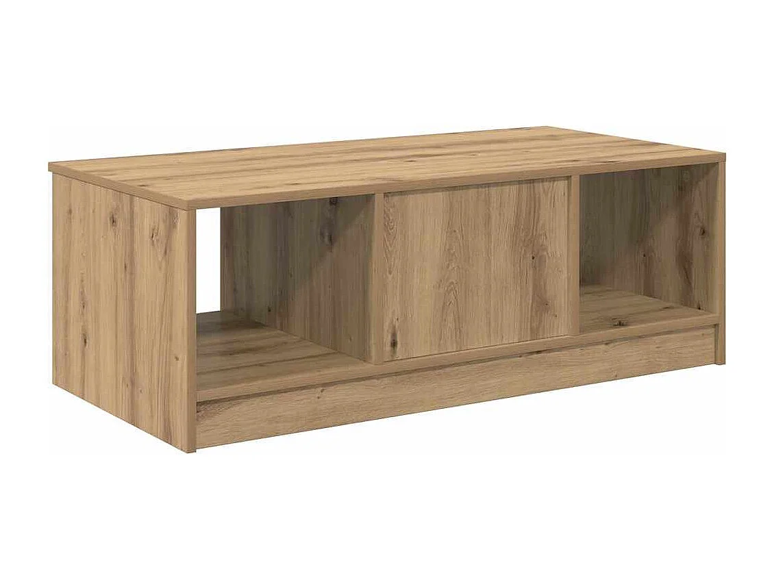 Table basse chêne artisanal 100 x 50 x 36 cm Bois d'ingénierie