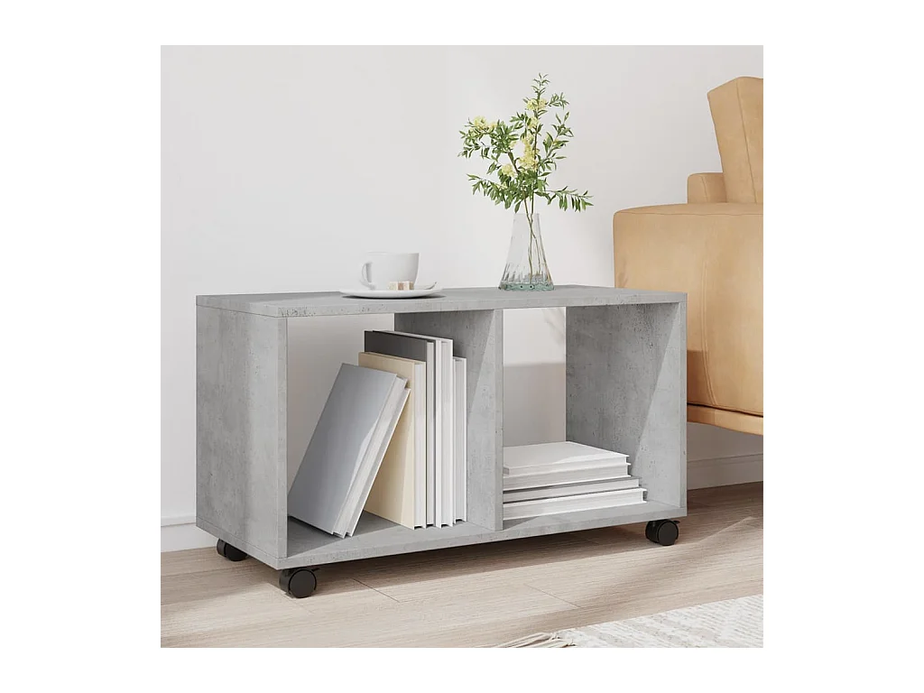 Table basse gris béton 72x33x42,5 cm bois d’ingénierie