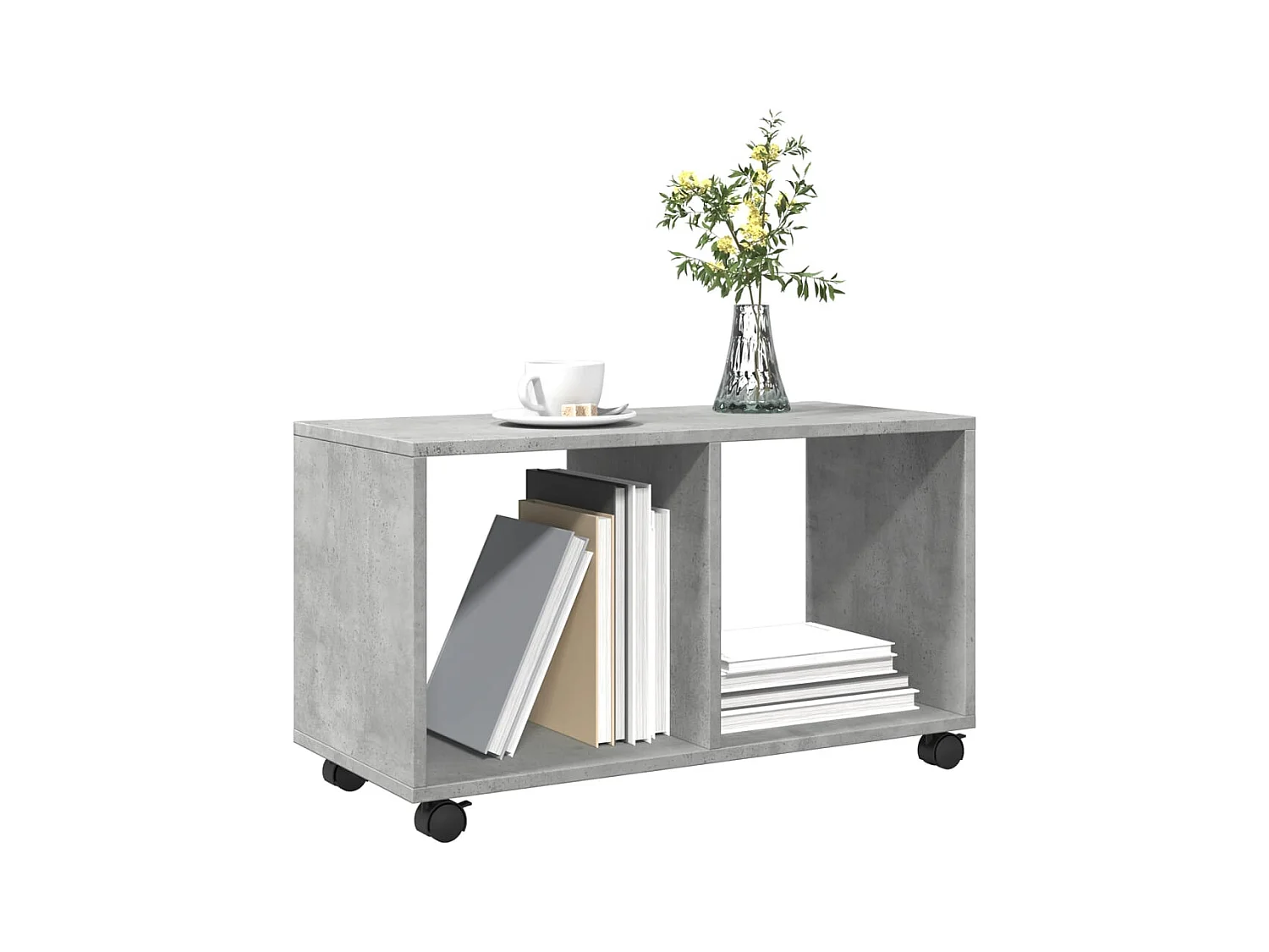 Table basse gris béton 72x33x42,5 cm bois d’ingénierie