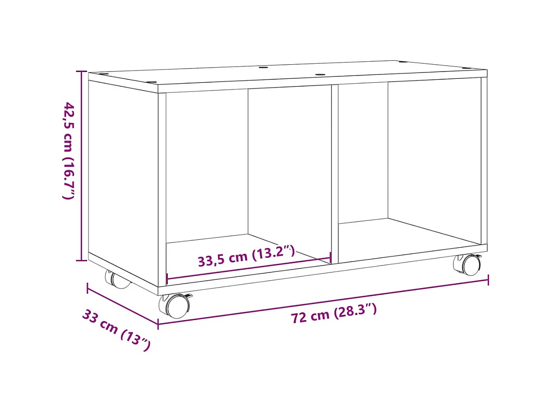 Table basse gris béton 72x33x42,5 cm bois d’ingénierie