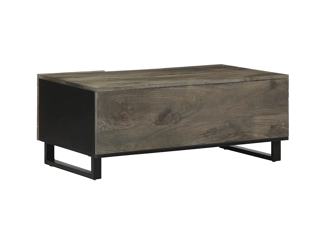 Table basse noir 100x54x40 cm bois massif de manguier