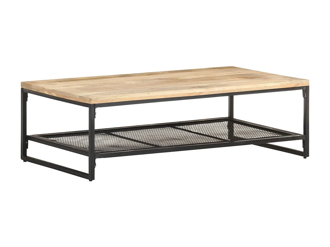 Mesa de centro de madera maciza de mango 110x60x35 cm