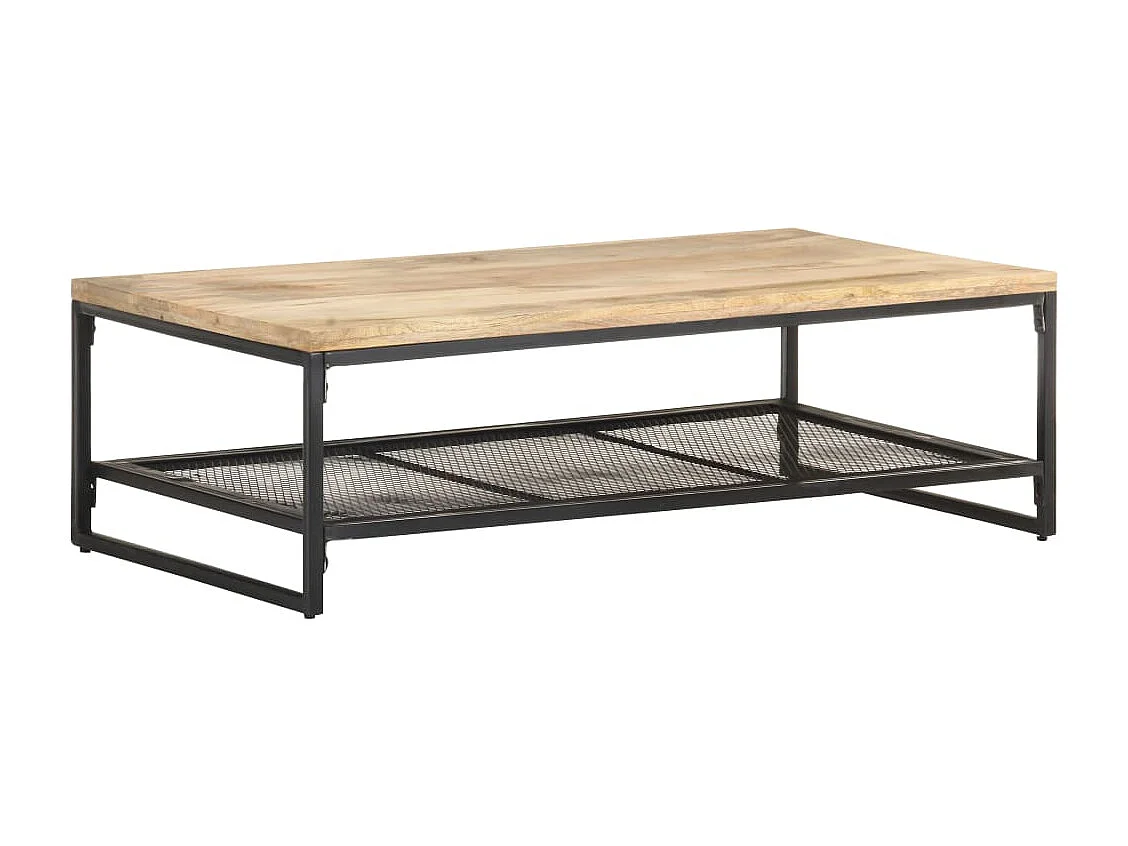 Mesa de centro de madera maciza de mango 110x60x35 cm