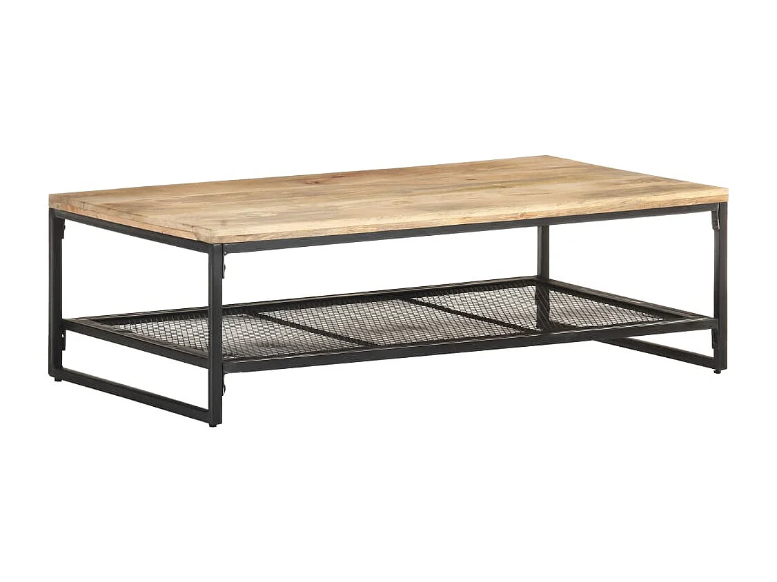 Mesa de centro de madera maciza de mango 110x60x35 cm