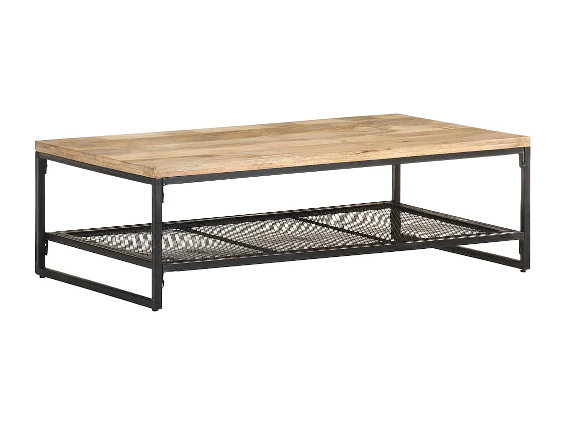 Mesa de centro de madera maciza de mango 110x60x35 cm
