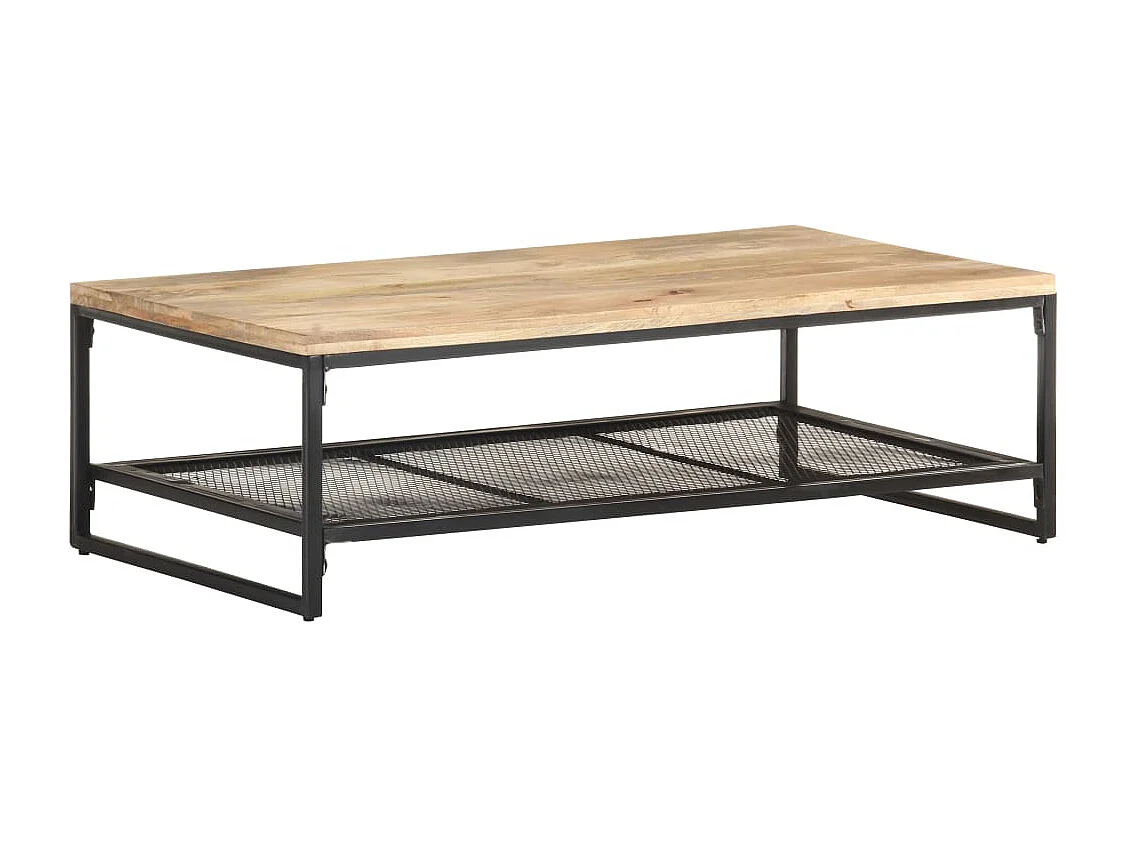Mesa de centro de madera maciza de mango 110x60x35 cm