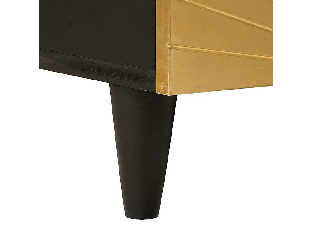 Mesa de Café con cajón Negro y dorado 80 x 54 x 40 cm