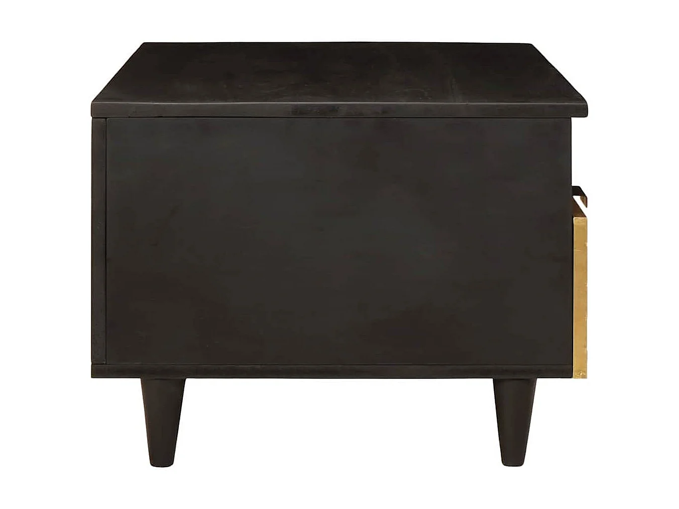 Table basse Noir et or 80 x 54 x 40 cm bois de manguier massif