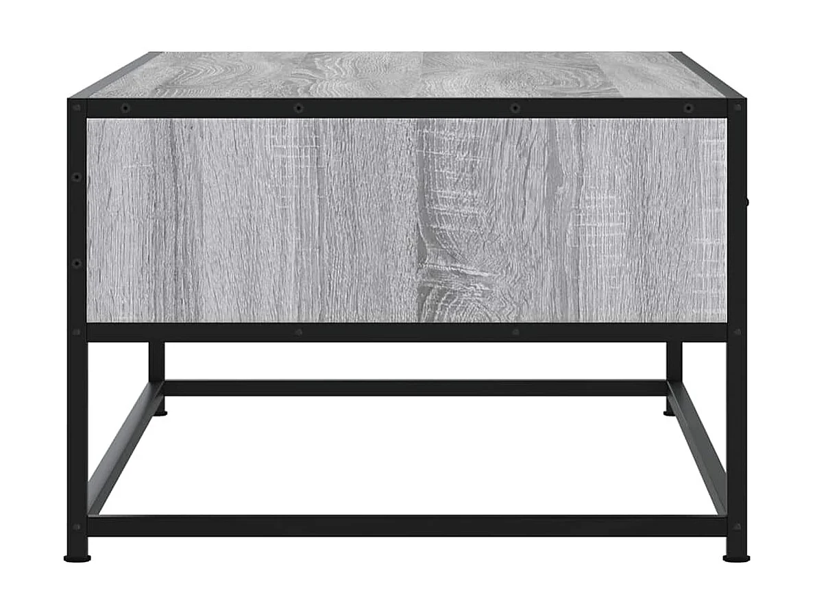 Mesa de centro madera ingeniería metal gris Sonoma 100x50x35 cm