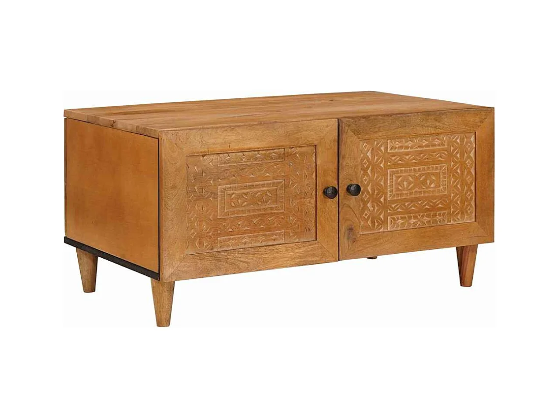 Salontafel Lichtbruin 80 x 50 x 40 cm massief mangohout