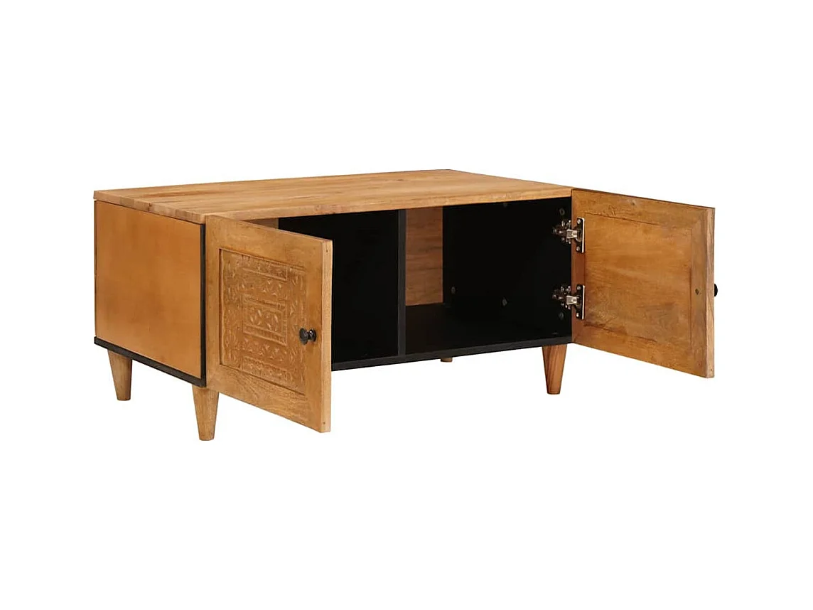 Salontafel Lichtbruin 80 x 50 x 40 cm massief mangohout