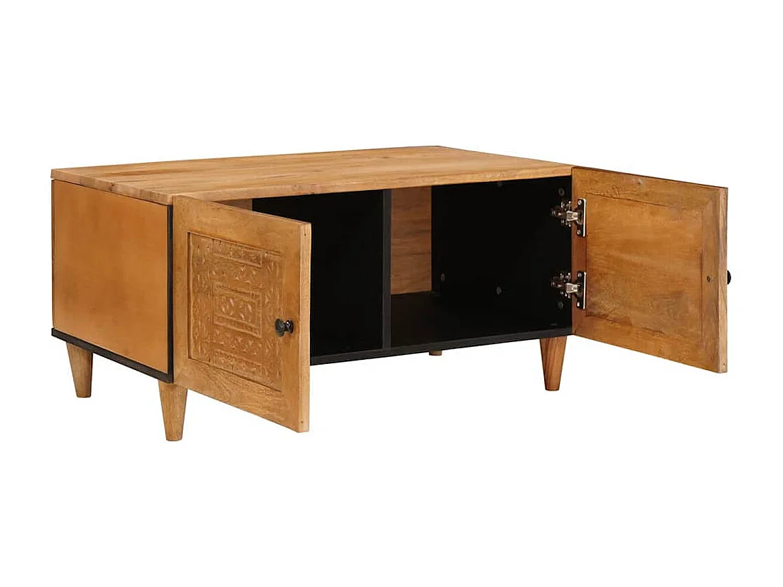 Table basse avec stockage Marron clair 80 x 50 x 40 cm