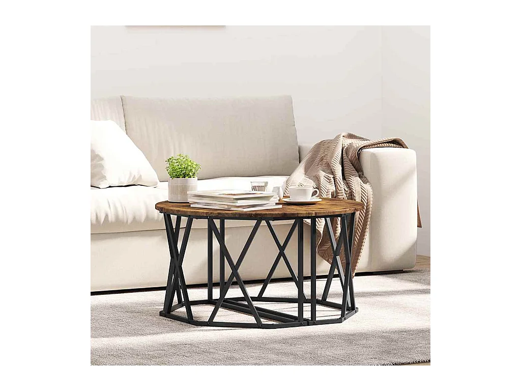 Table basse Chêne fumé 80 x 80 x 42 cm