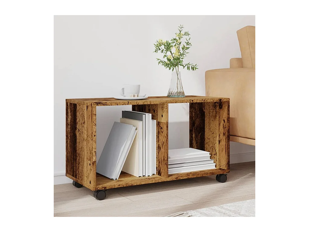 Table basse vieux bois 72x33x42,5 cm bois d'ingénierie