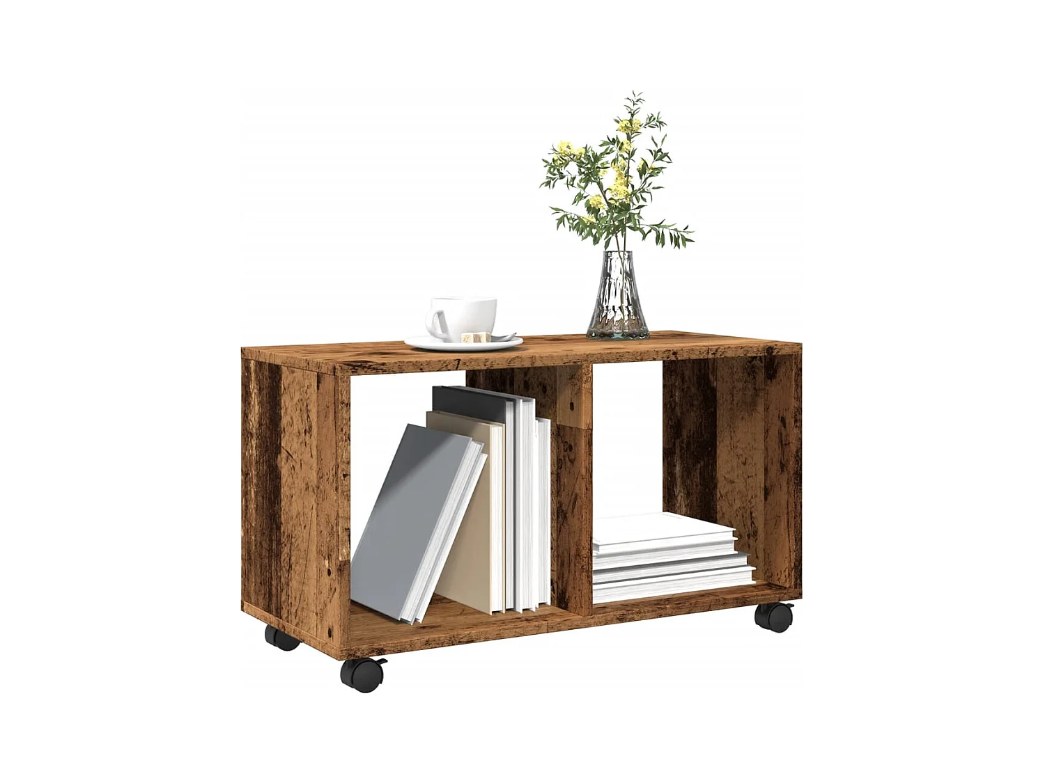 Table basse vieux bois 72x33x42,5 cm bois d'ingénierie