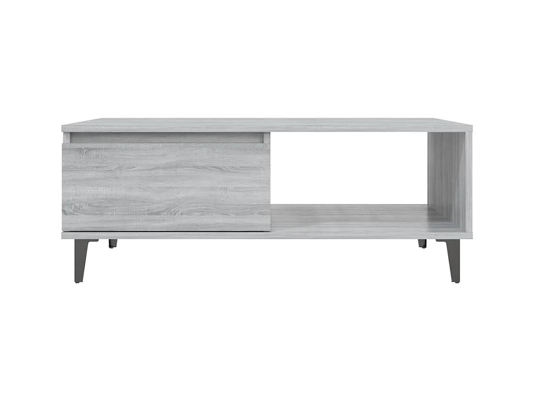 Table basse sonoma gris 90x60x35 cm bois d'ingénierie
