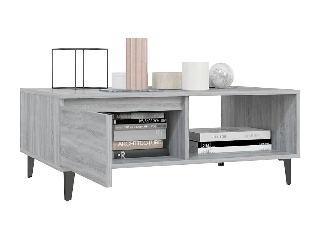 Table basse sonoma gris 90x60x35 cm bois d'ingénierie
