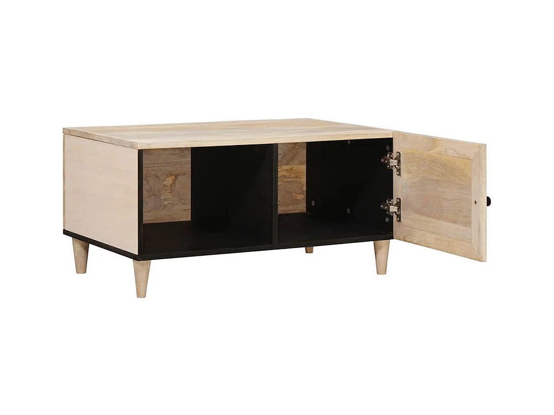 Table basse Beige 80 x 50 x 40 cm bois de manguier massif