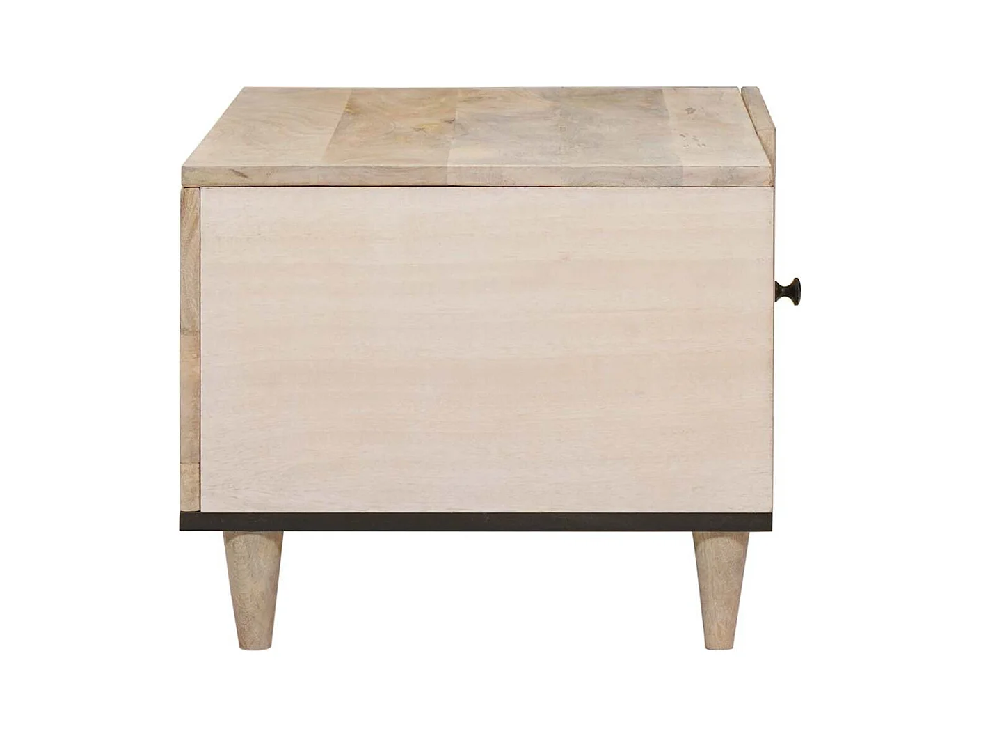 Table basse Beige 80 x 50 x 40 cm bois de manguier massif