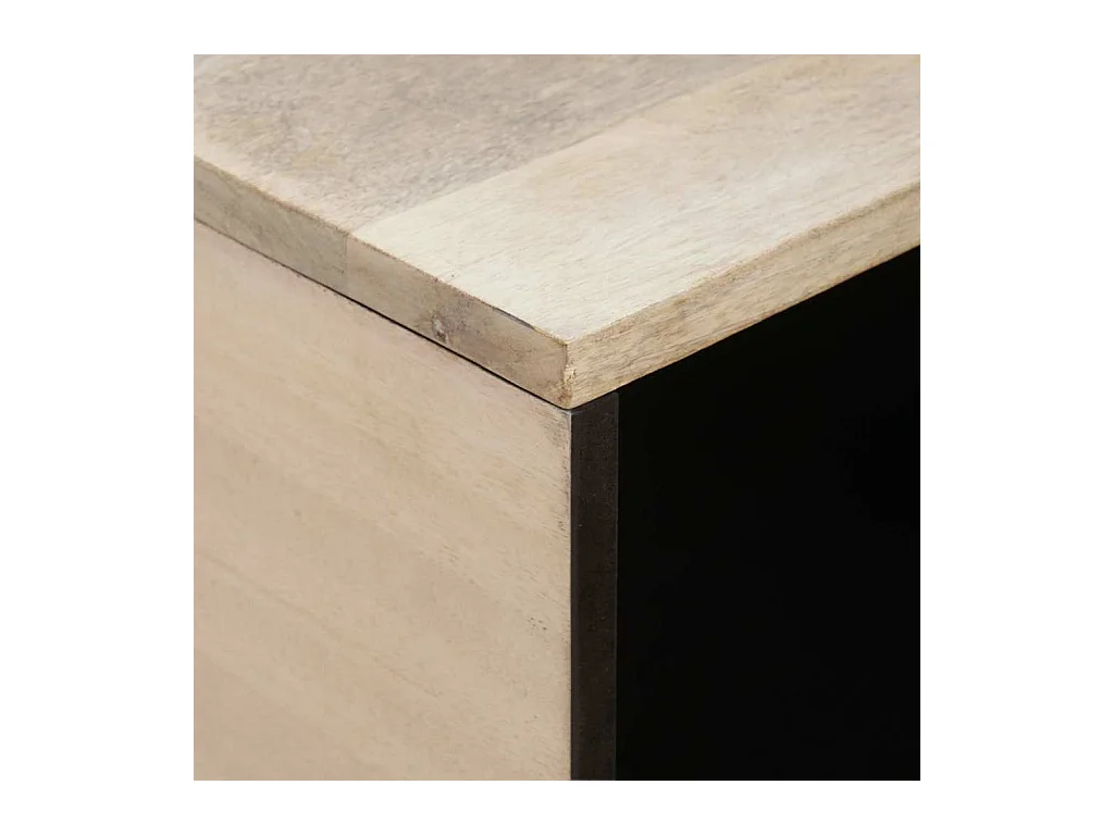 Table basse Beige 80 x 50 x 40 cm bois de manguier massif