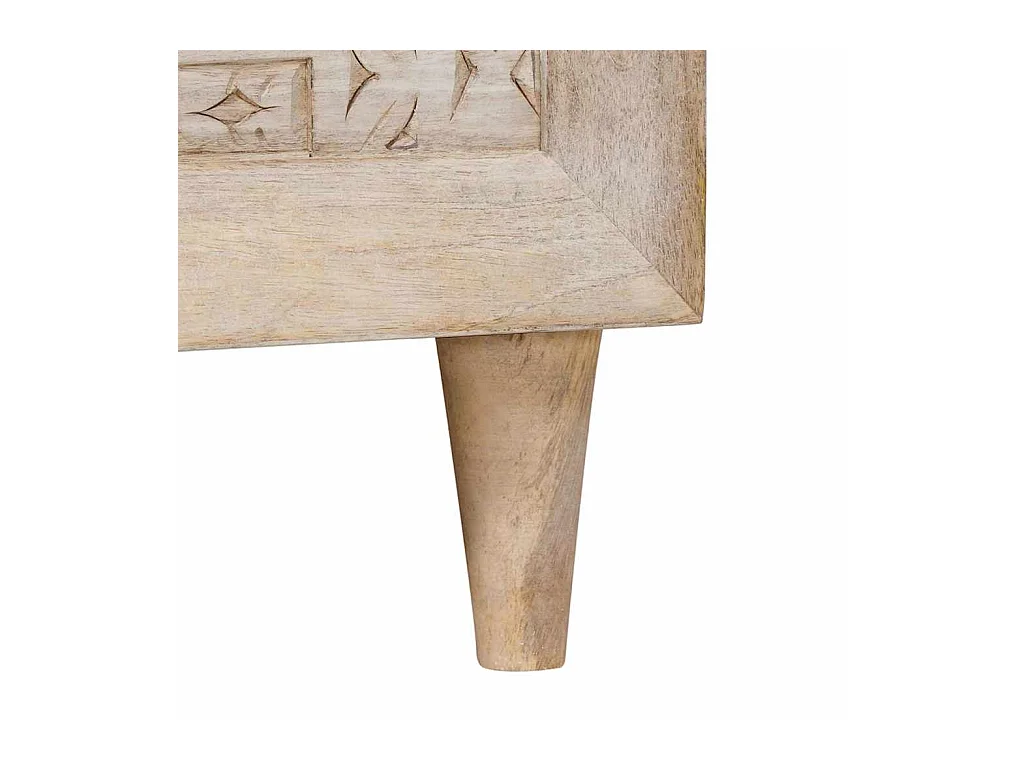 Table basse Beige 80 x 50 x 40 cm bois de manguier massif