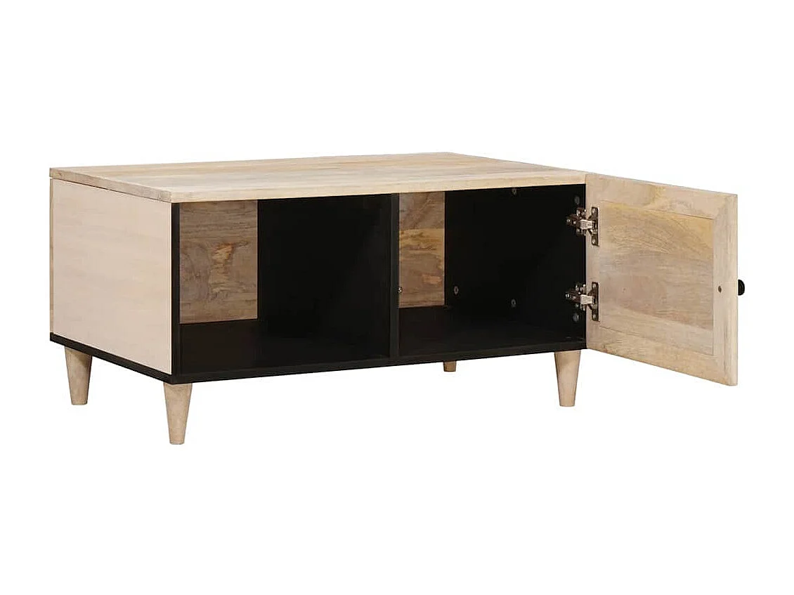 Mesa de centro Bege 80 x 50 x 40 cm Madeira de mangueira maciça