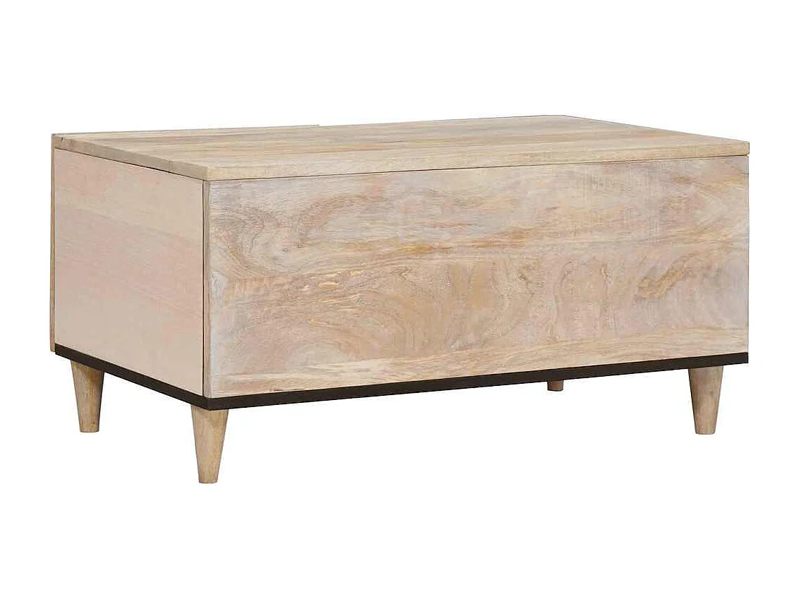 Mesa de centro Bege 80 x 50 x 40 cm Madeira de mangueira maciça