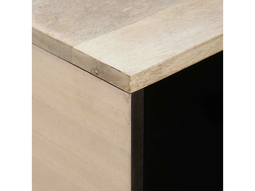 Mesa de centro Bege 80 x 50 x 40 cm Madeira de mangueira maciça