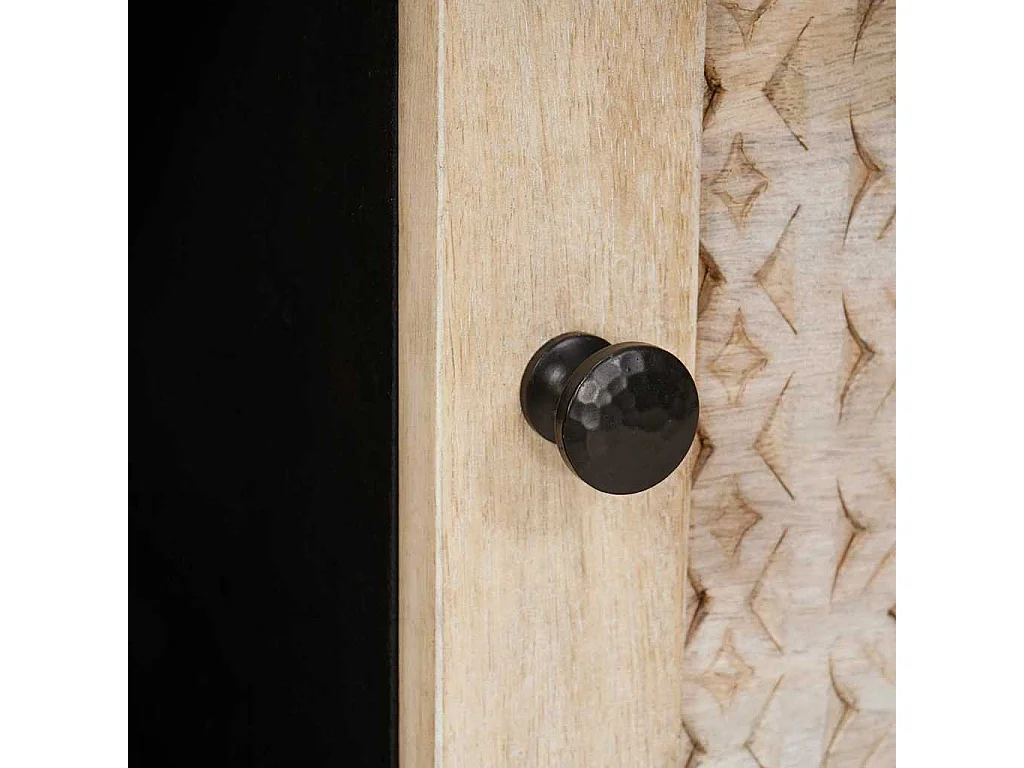 Mesa de centro Bege 80 x 50 x 40 cm Madeira de mangueira maciça