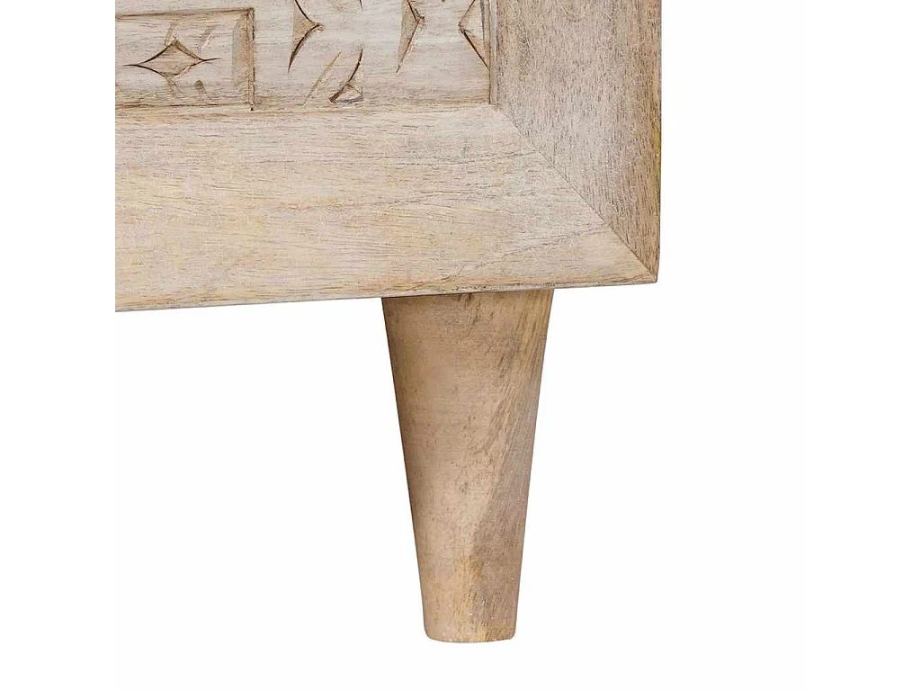 Mesa de centro Bege 80 x 50 x 40 cm Madeira de mangueira maciça