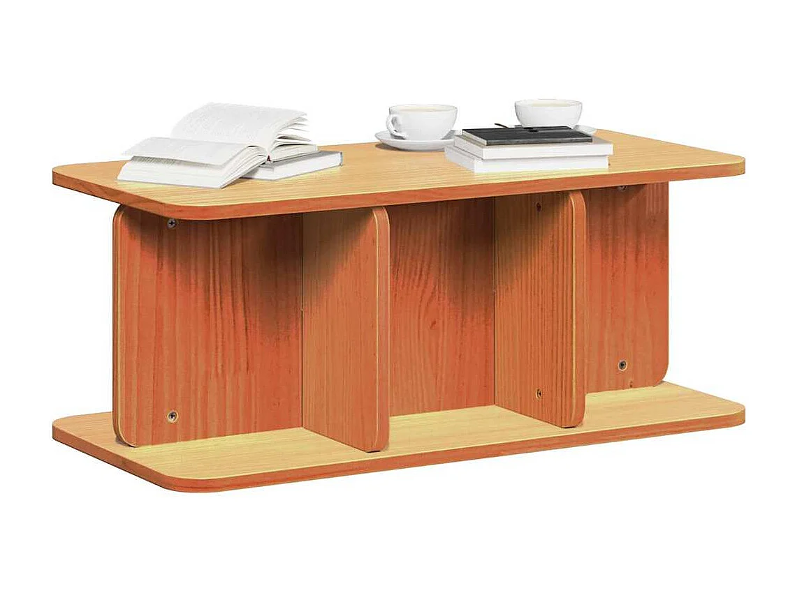 Table basse Marron cire 80 x 39,5 x 33,5 cm Bois massif en pin