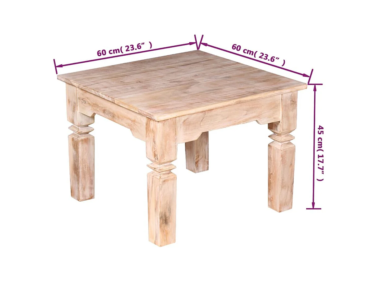 Table basse Bois d'acacia 60x60x45 cm