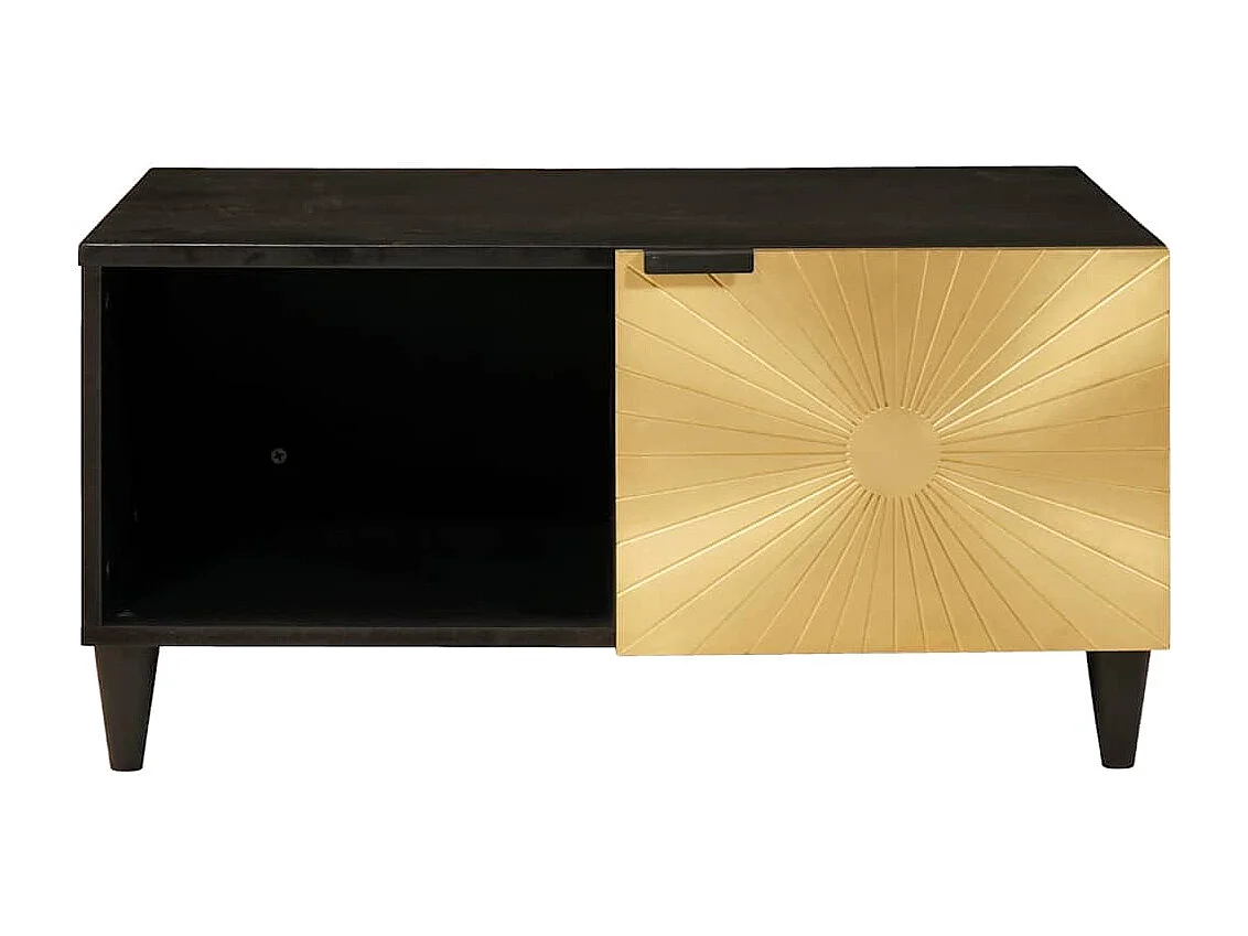 Mesa de centro Preto e Ouro 80 x 50 x 40 cm