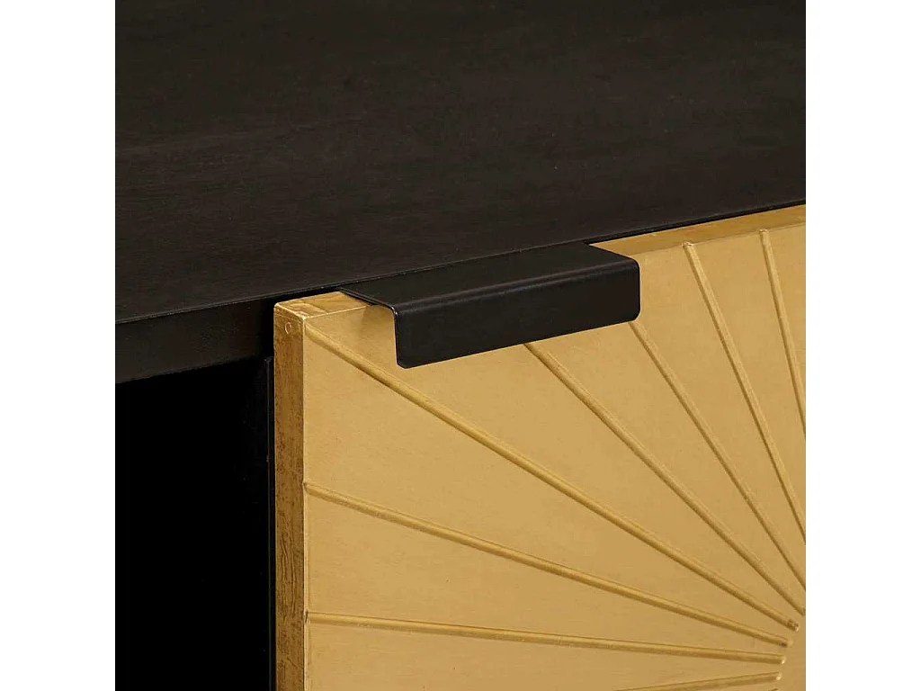 Mesa de centro Preto e Ouro 80 x 50 x 40 cm