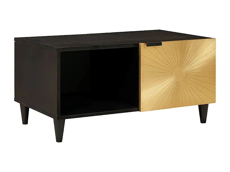 Table basse Noir et or 80 x 50 x 40 cm