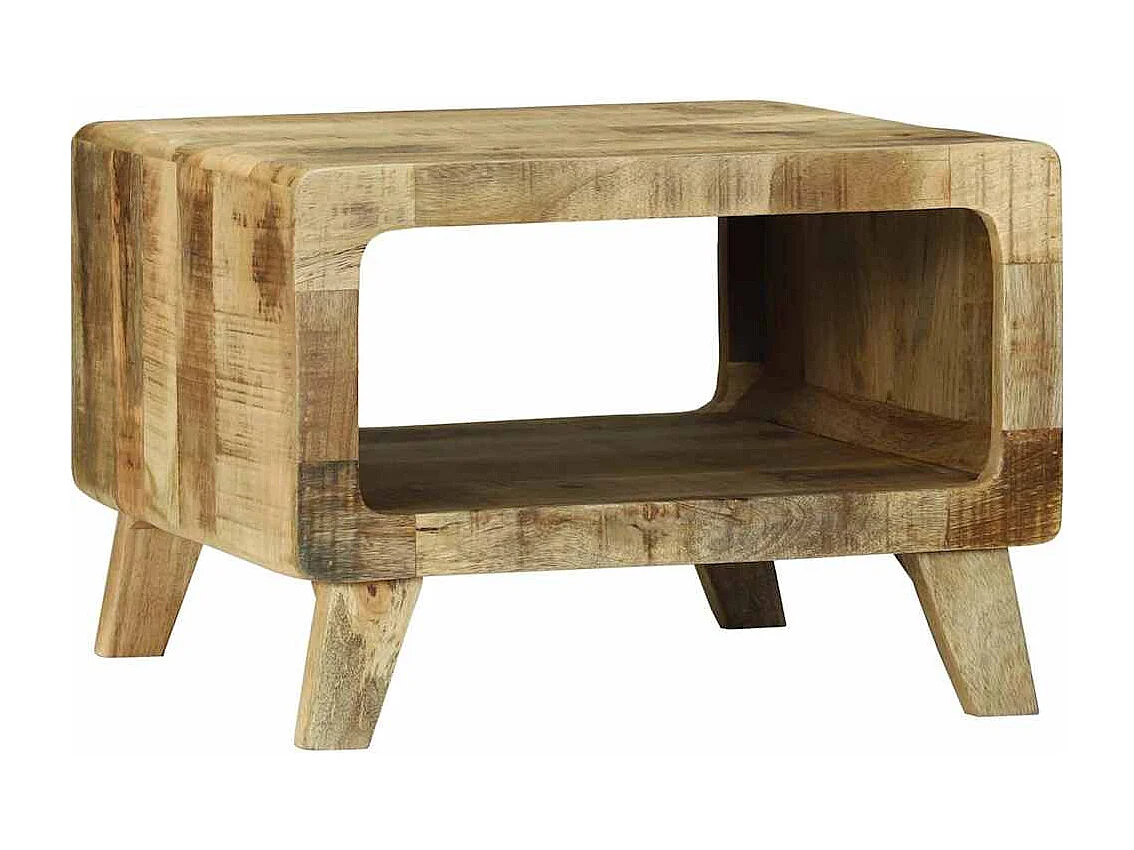 Salontafel Bruin 50 x 50 x 35 cm Massief ruw mangohout