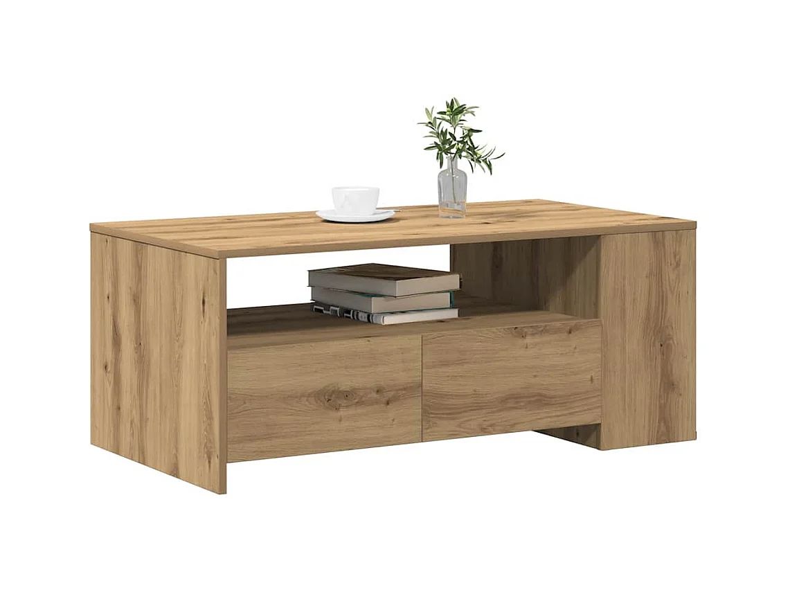 Table basse with Drawer chêne artisanal 102 x 55 x 43.5 cm