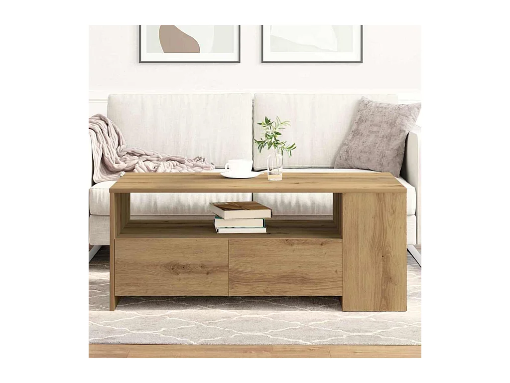 Table basse with Drawer chêne artisanal 102 x 55 x 43.5 cm