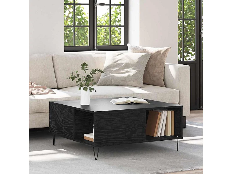 Table basse Chêne noir 80 x 80 x 36,5 cm Bois d'ingénierie