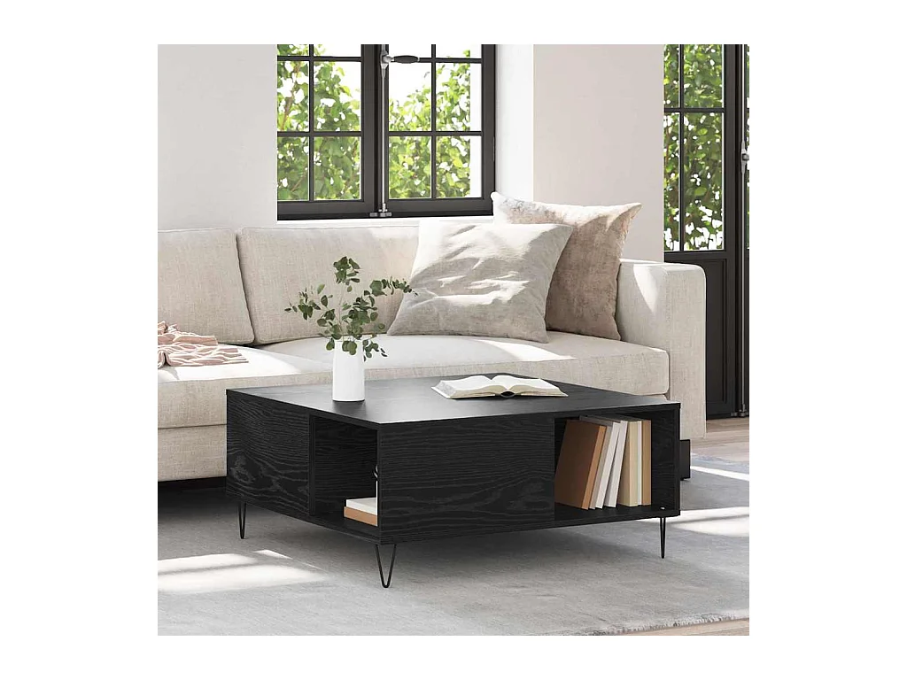 Table basse Chêne noir 80 x 80 x 36,5 cm Bois d'ingénierie