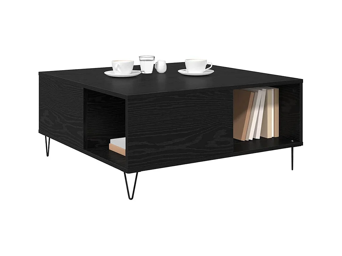 Table basse Chêne noir 80 x 80 x 36,5 cm Bois d'ingénierie