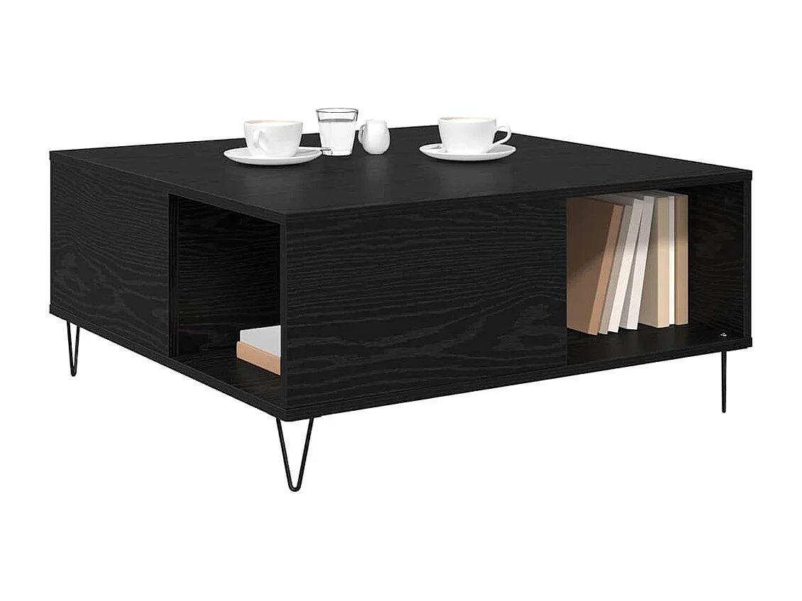 Table basse Chêne noir 80 x 80 x 36,5 cm Bois d'ingénierie