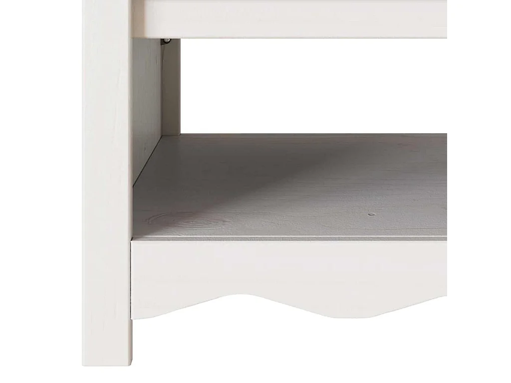 Table basse Drammen Blanc 99 x 55 x 45 cm Bois massif en pin
