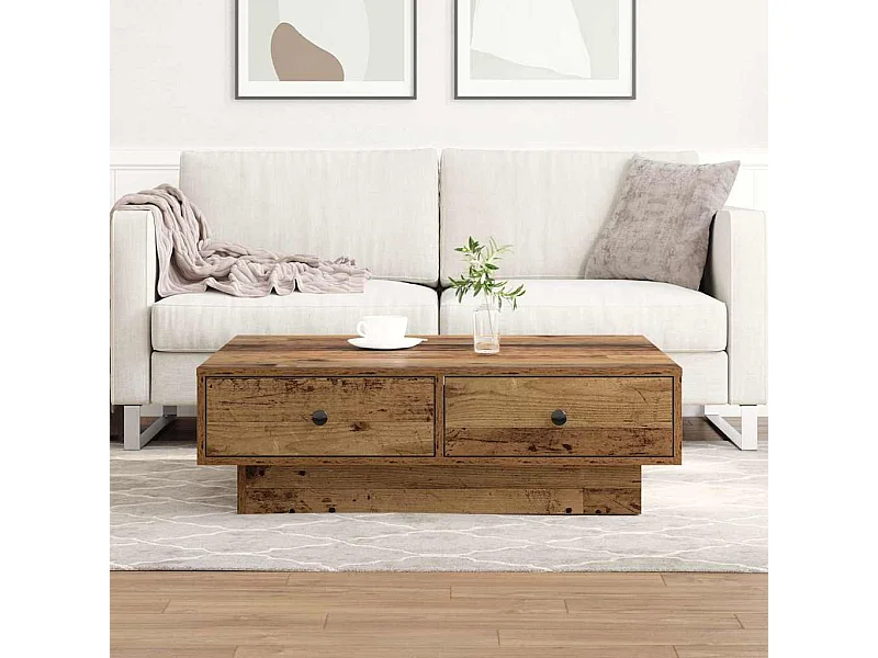 Mesa de centro Madeira antiga 90 x 90 x 28 cm