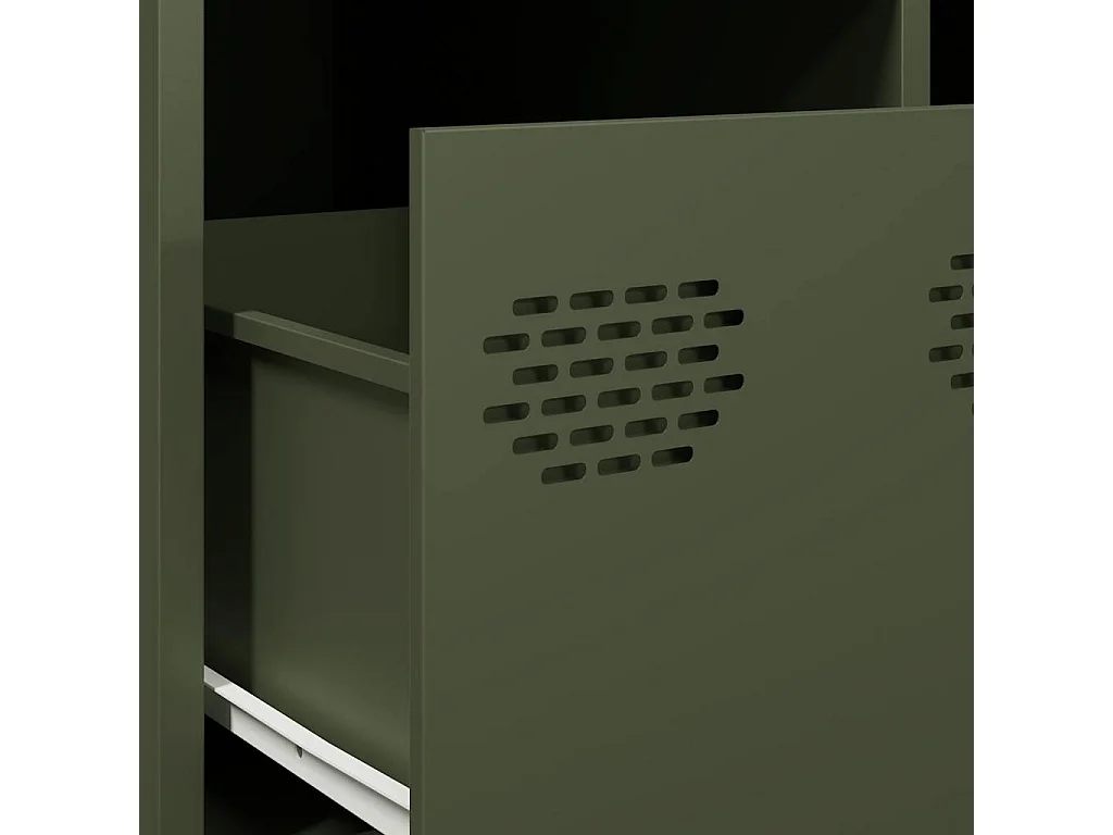 Table basse vert olive 101,5x50x43,5 cm acier laminé à froid