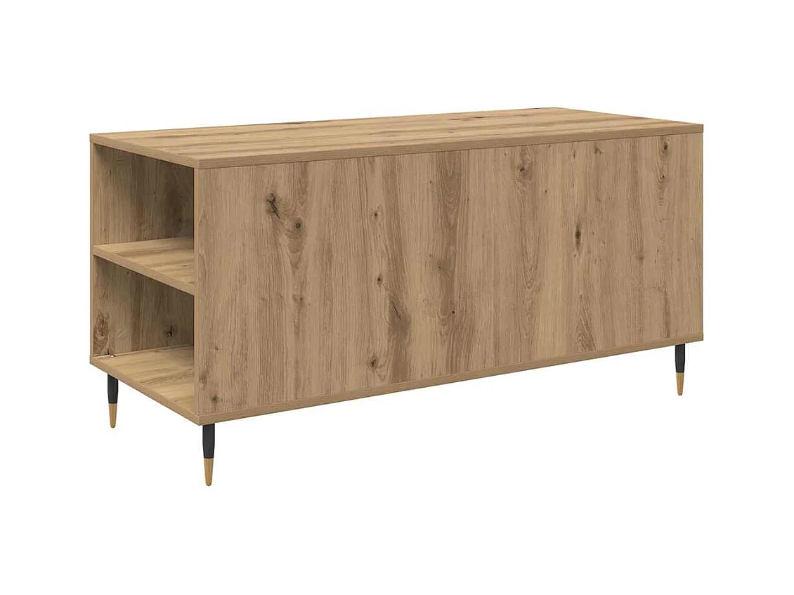 Table basse avec tiroir chêne artisanal 102 x 44,5 x 50 cm