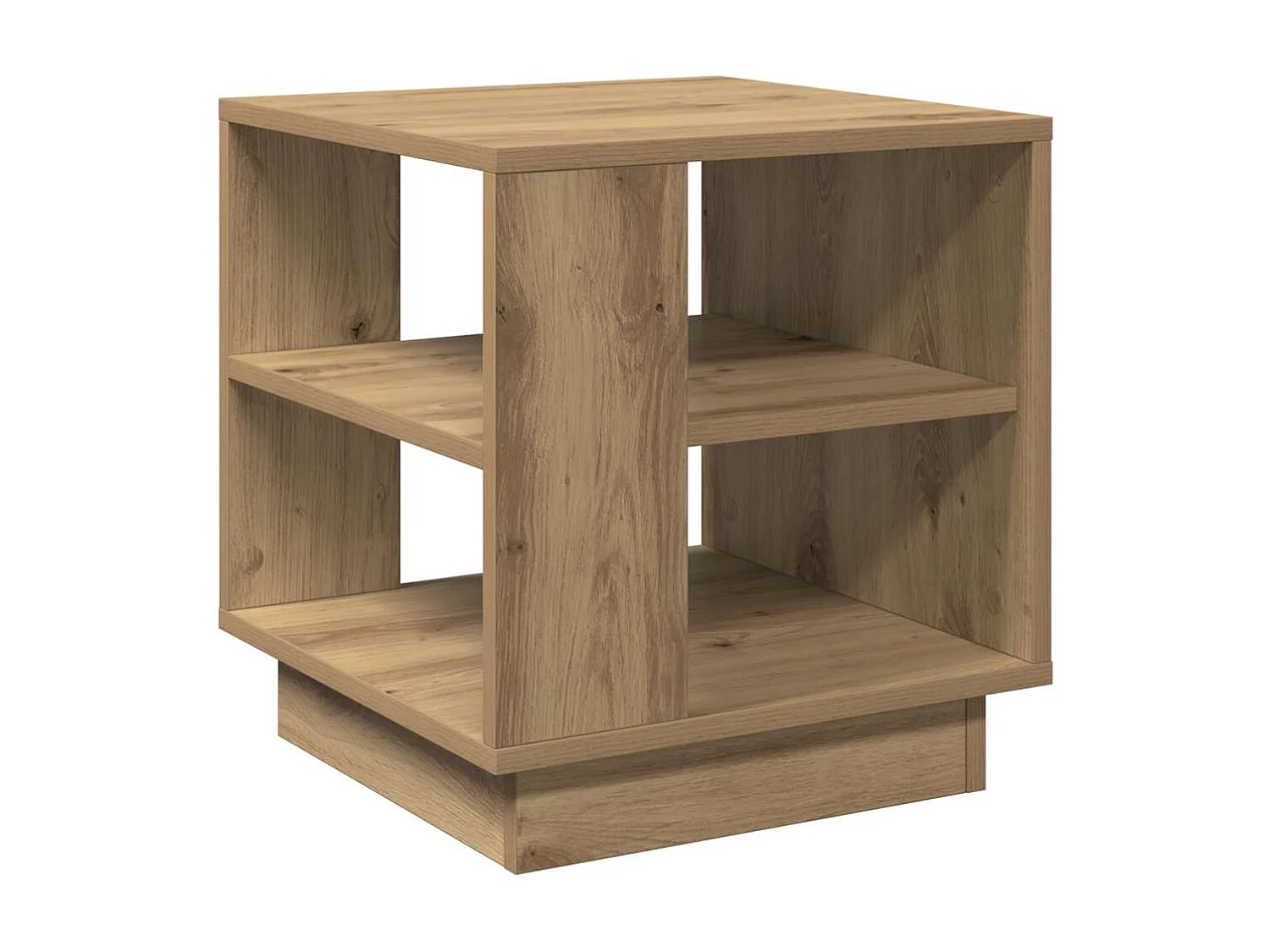 Table basse chêne artisanal 40x40x43 cm bois d'ingénierie