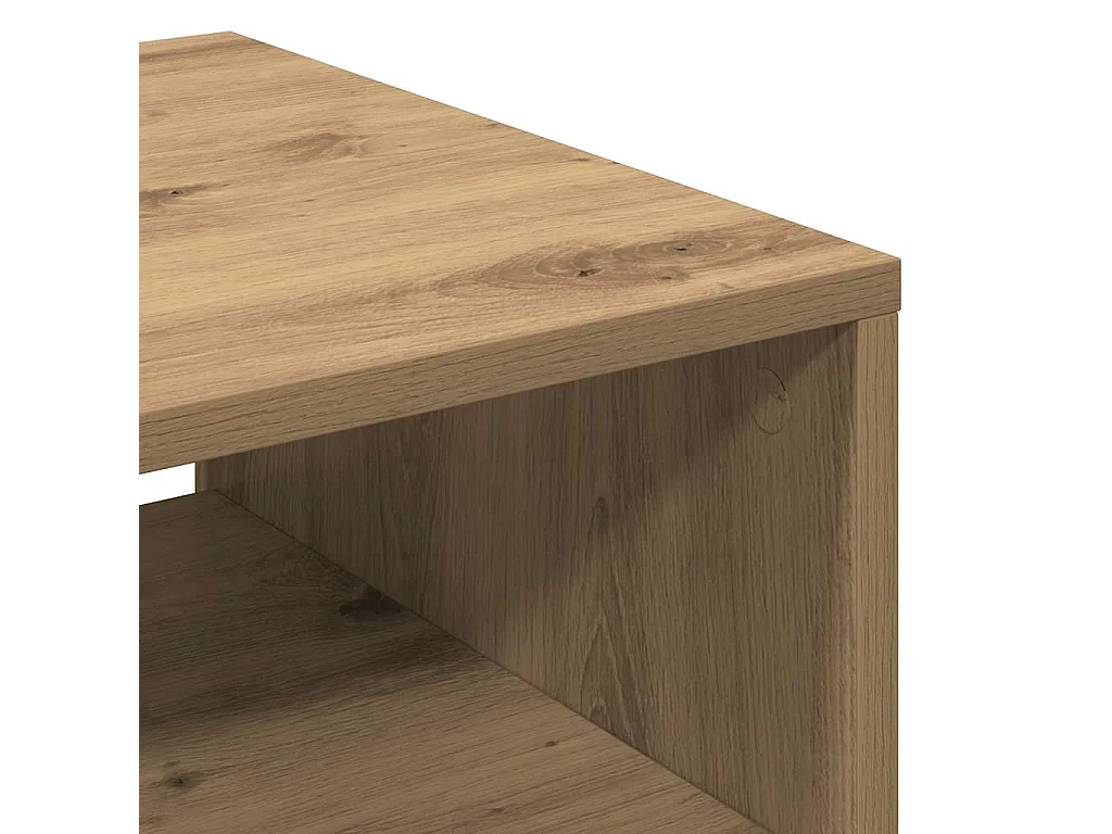 Table basse chêne artisanal 40x40x43 cm bois d'ingénierie